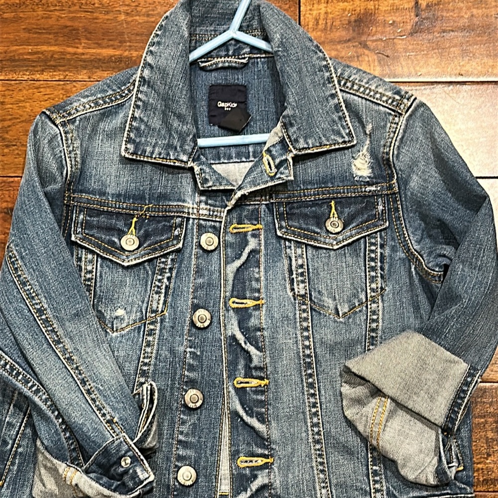 GAP Blue Denim Jacket with Gold Accents
